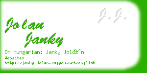 jolan janky business card